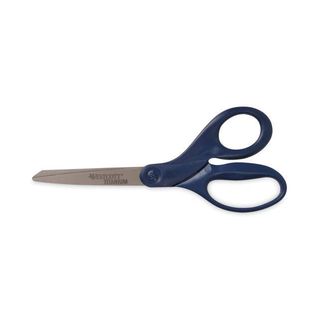 Westcott® Titanium Bonded Scissors, 8 Long, 3.5 Cut Length, Navy Straight  Handle